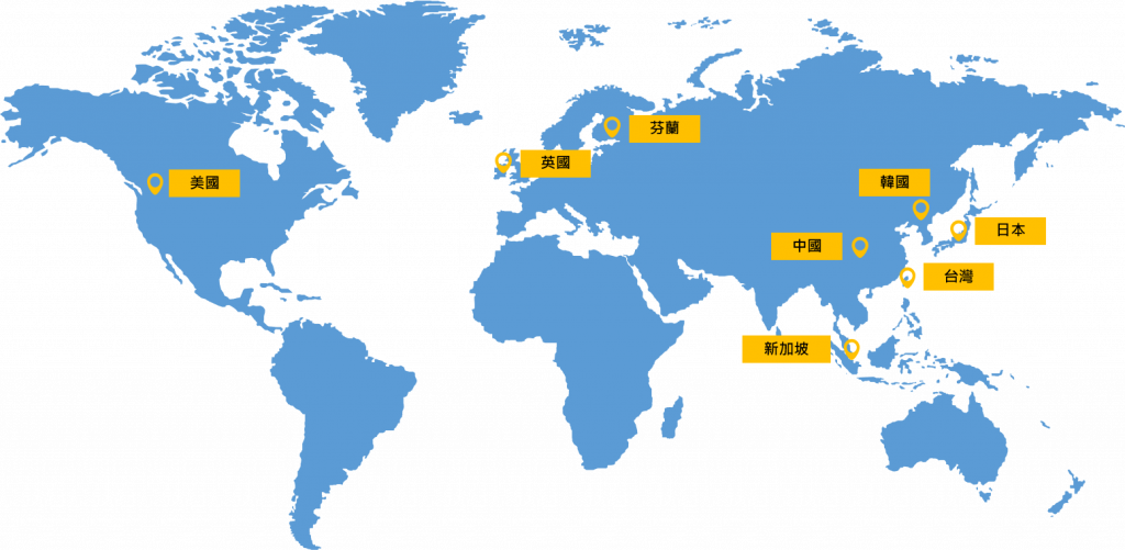 半導體大廠於全球八大營運據點採用 Synology ABB 實作萬台 PC、NB 備份規模示意圖