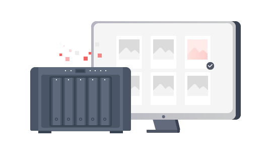 Grafik. Direkt vom NAS auf Fotos, Videos zugreifen